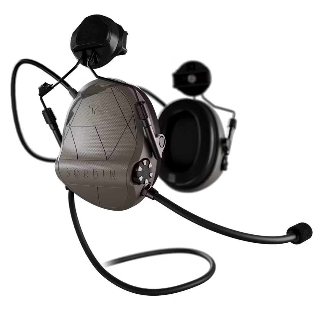 Sordin - Supreme T2 CC Right Green Headband Leather Memory Foam