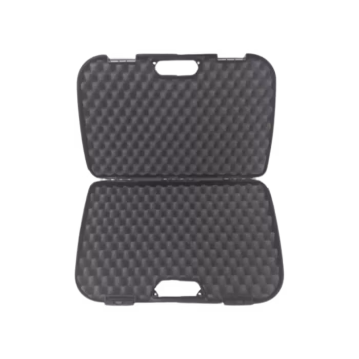 Svart polymer hard case för Beretta PMX med vit Beretta-logga och grå vågformig skuminredning.