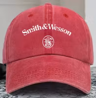 Smith & Wesson - Cap - Wine Red - White text - Stor logga