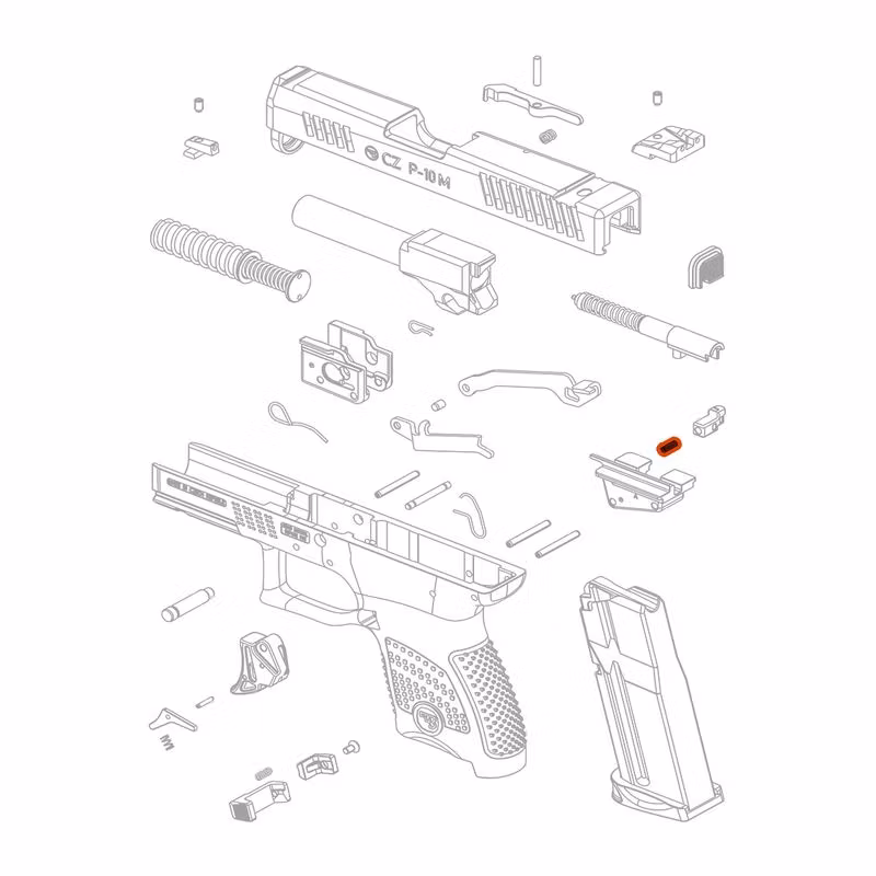 CZ - P-07 / 09 - Safety latch spring / CZ P-10 M - Trigger bar disconnector spring  - #12
