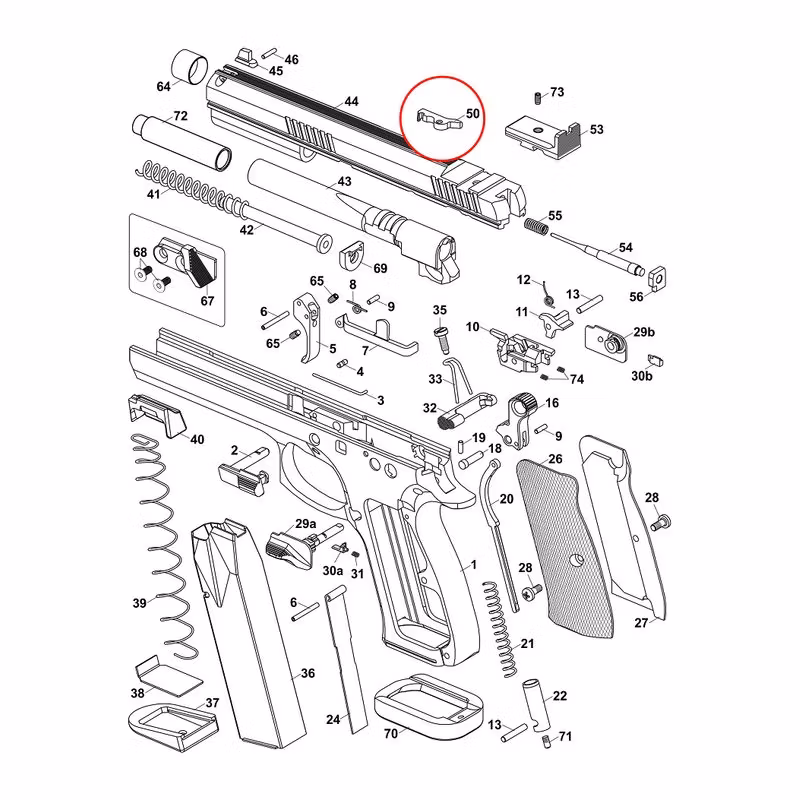 CZ - 75B/85B/TS/SP01Shadow/Shadow 2/P09 - Extractor