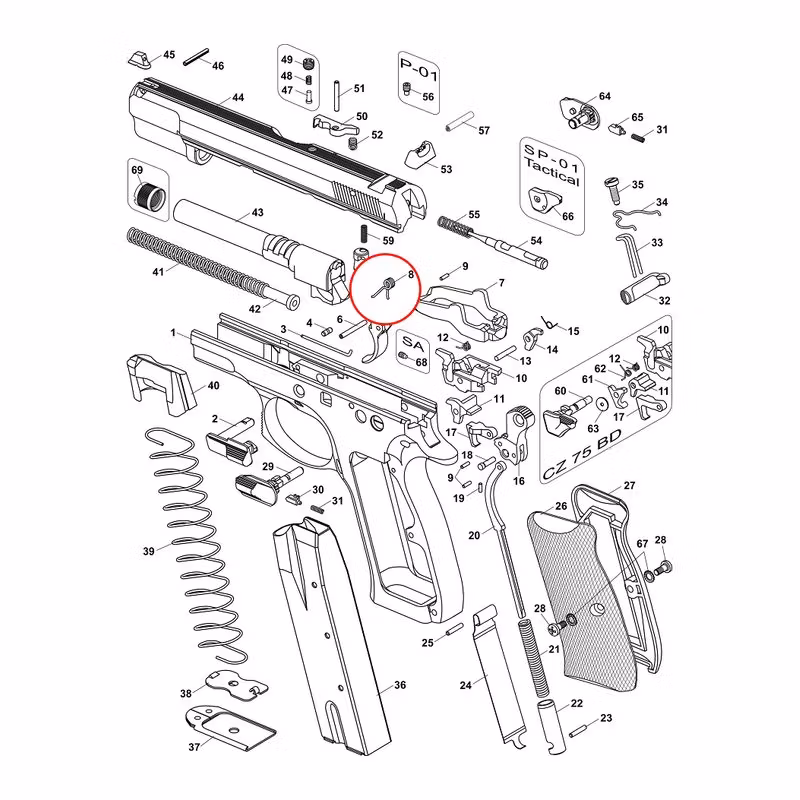 CZ - CZ 75/85/SP-01/Shadow 2 - Trigger spring - #8