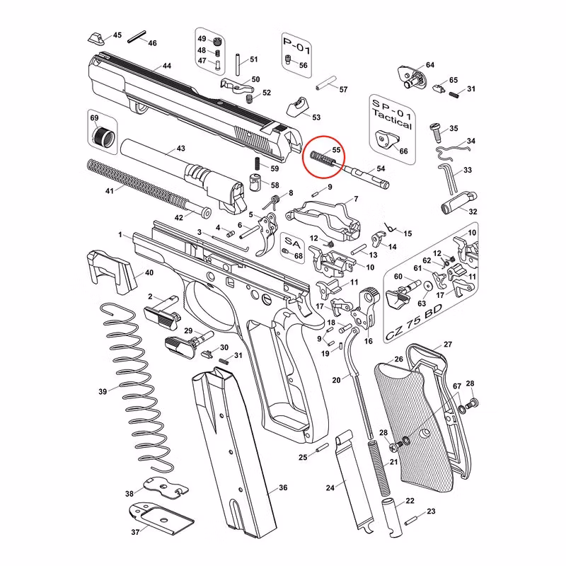 CZ - Shadow 2 - Firing Pin Spring - #55