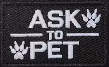Ask to Pet - Svart - Patch