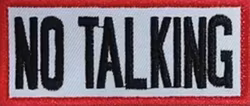 No Talking - Röd/Vit/Svart - Patch