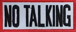 No Talking - Röd/Vit/Svart - Patch