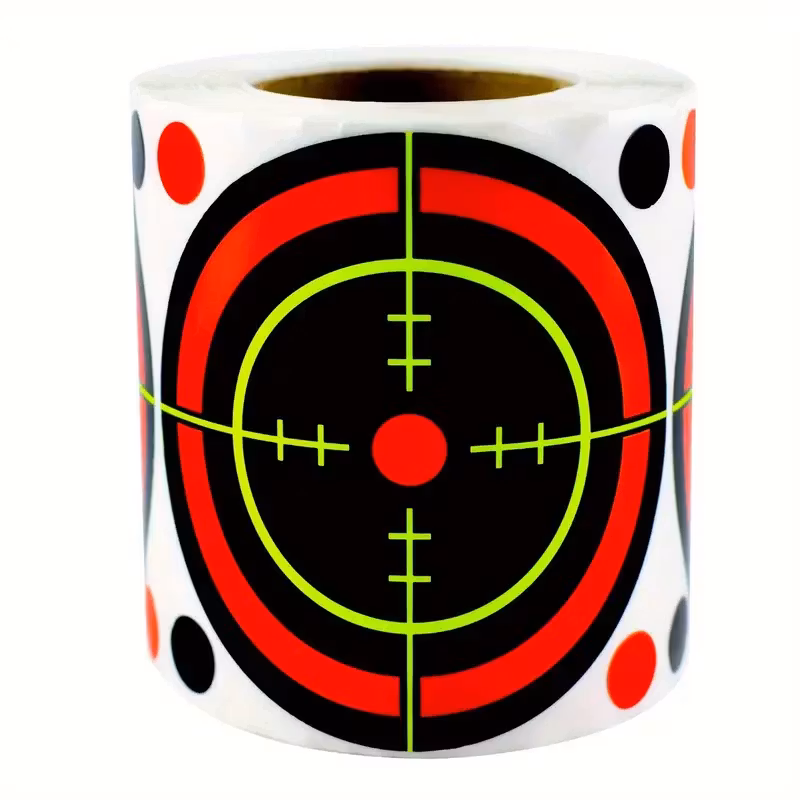Fluorescent Splatter Target - Lines and circle - Red/Yellow/Black - 200 Pack