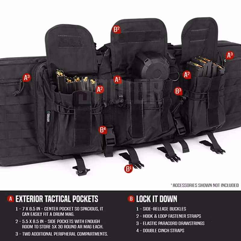 Savior Equipment - American Classic 42" Double Rifle Case - Svart