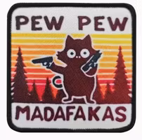 Pew Pew - Madafakas - Vit med svart ram - Cat - Patch