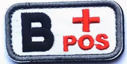 Blodgrupp B+ Pos – Vit/Svart/Röd – Patch