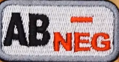 Blodgrupp AB- Neg – Vit/Svart/Röd – Patch