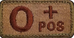 Blodgrupp - 0 + Pos - Grön - Brun - Patch