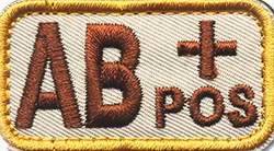 Blodgrupp - AB + Pos - Beige- Brun - Patch