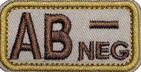 Blodgrupp - AB - Neg - Beige- Brun - Patch