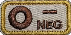Blodgrupp - 0 - Neg - Beige- Brun - Patch