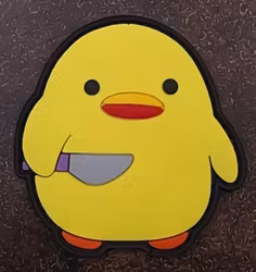 Duck with knife - Patch - PVC