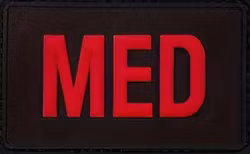 Med - Svart/Röd - PVC - Patch