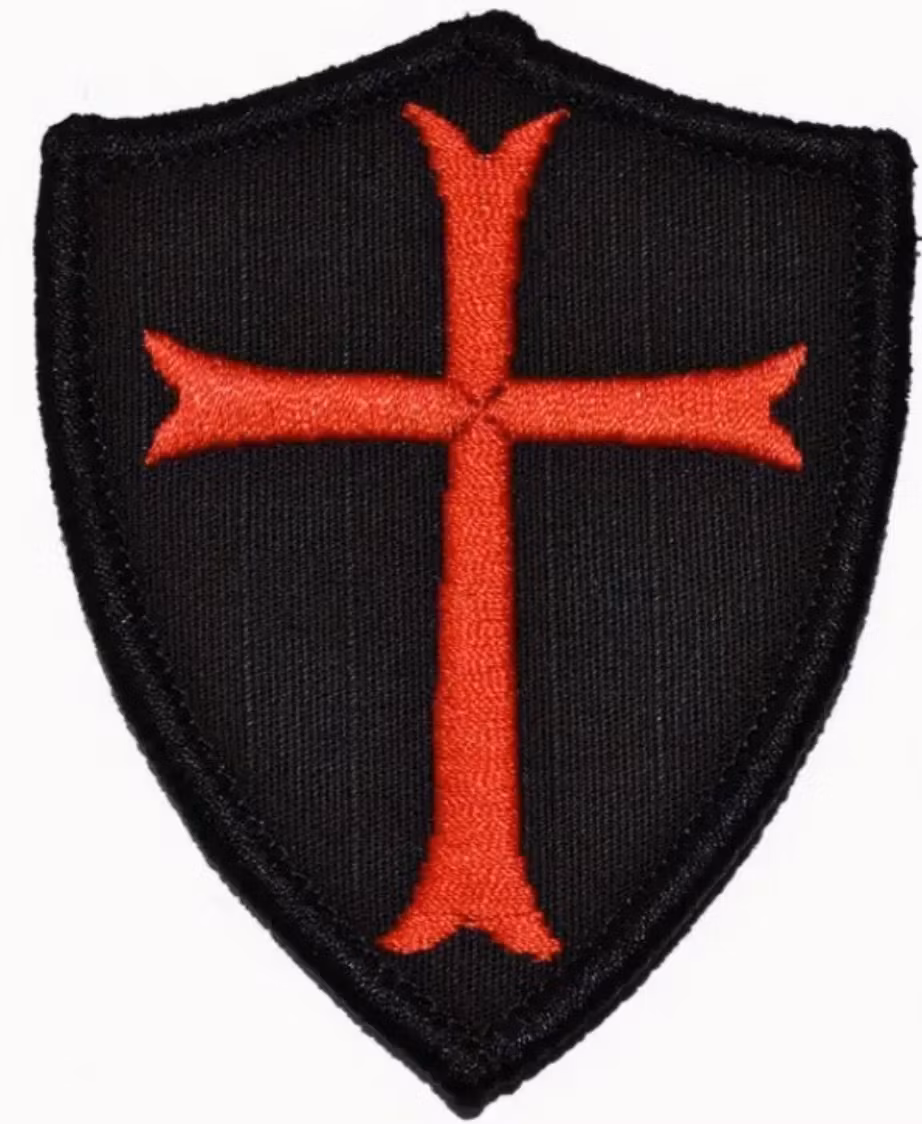 Cross crusader shield - Svart/Röd