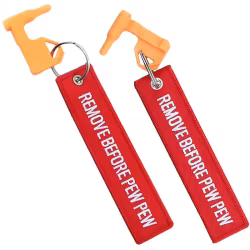 Safety flag - Säkerhetspropp - Remove before pew pew - Röd