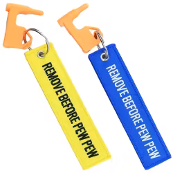 Safety flag - Säkerhetspropp - Remove before pew pew - Blå