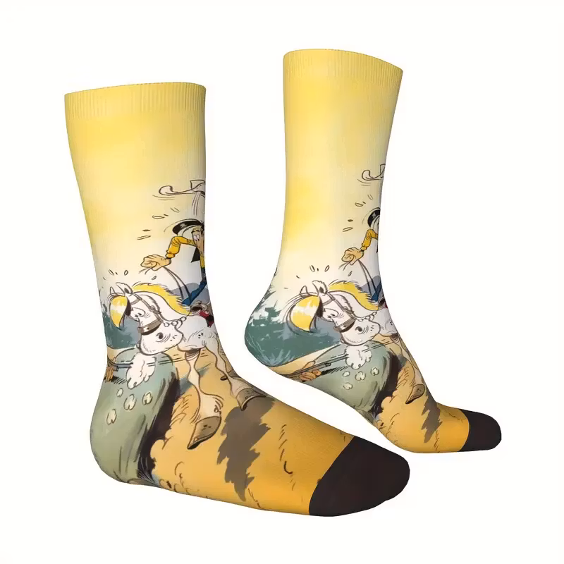 Lucky Luke - Strumpor - På häst - Gula