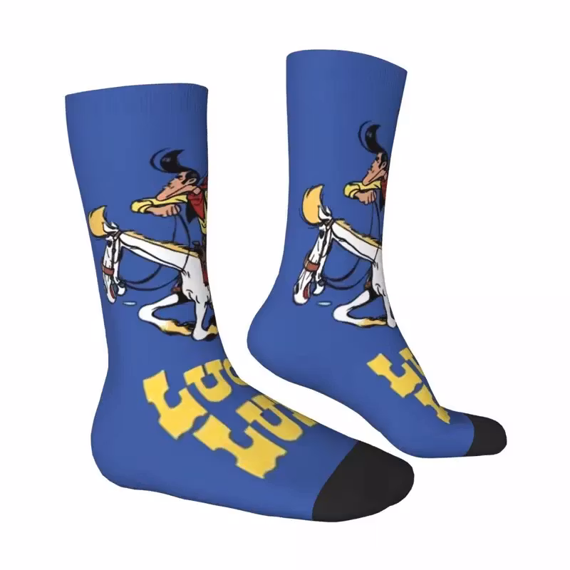 Lucky Luke - Strumpor - På häst - Blå