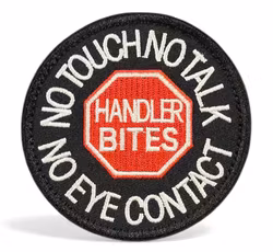 No Touch – No Talk – No Eye Contact - Röd/Vit/Svart - Patch