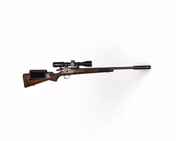 CZ 457 Varmint - 17 HMR med sikte och ljuddämpare