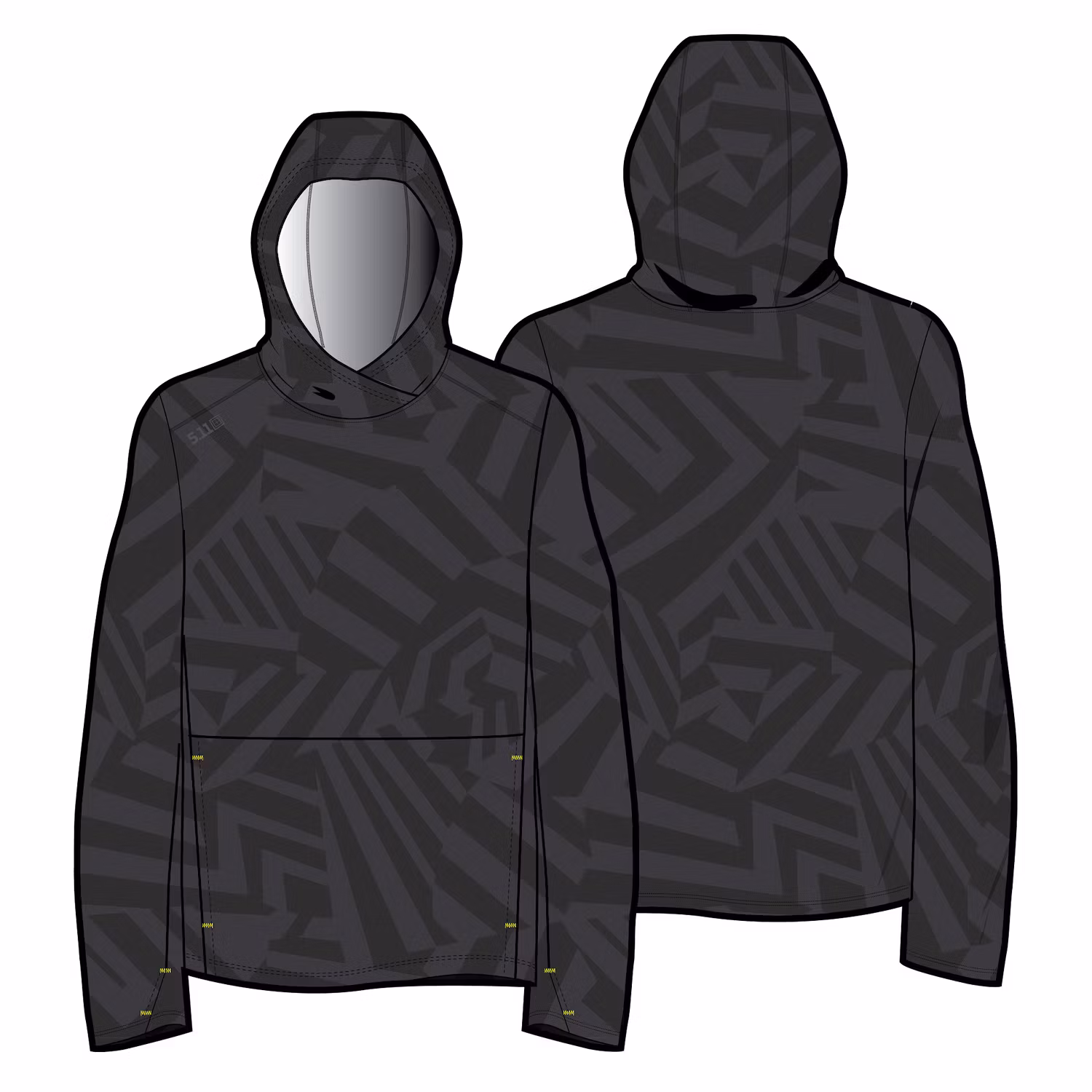 5.11 - PT-R Forged hoodie  - Black razzle 2 (1692)