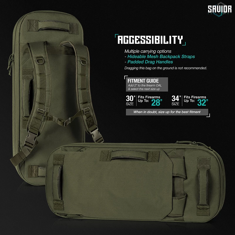 Savior Equipment - Specialist 30" Covert Single Rifle Case - OD Green