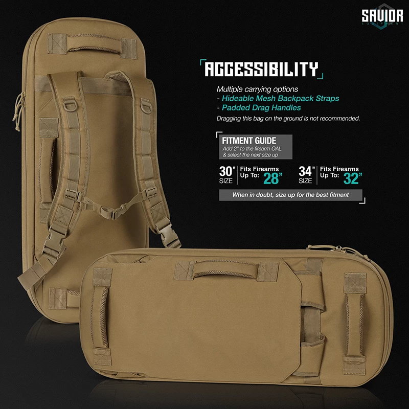 Savior Equipment - Specialist 30" Covert Single Rifle Case - Brown