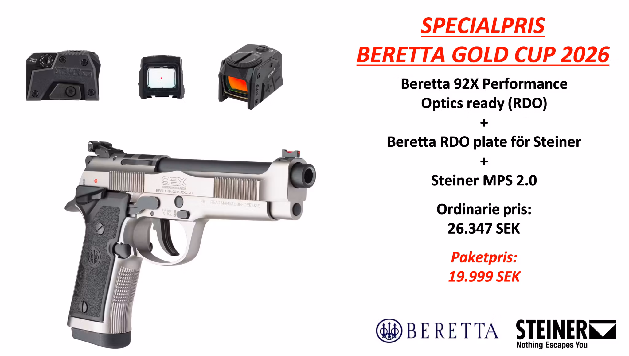 Beretta 92X Performance + plate + Steiner MPS 2.0