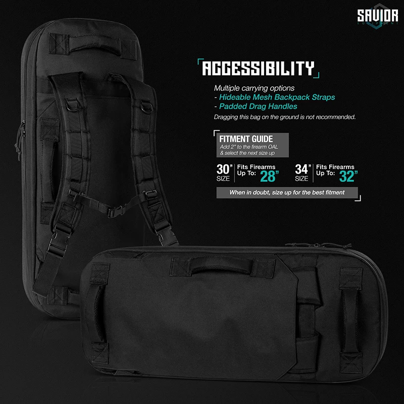 Savior Equipment - Specialist 34" Covert Single Rifle Case - Black