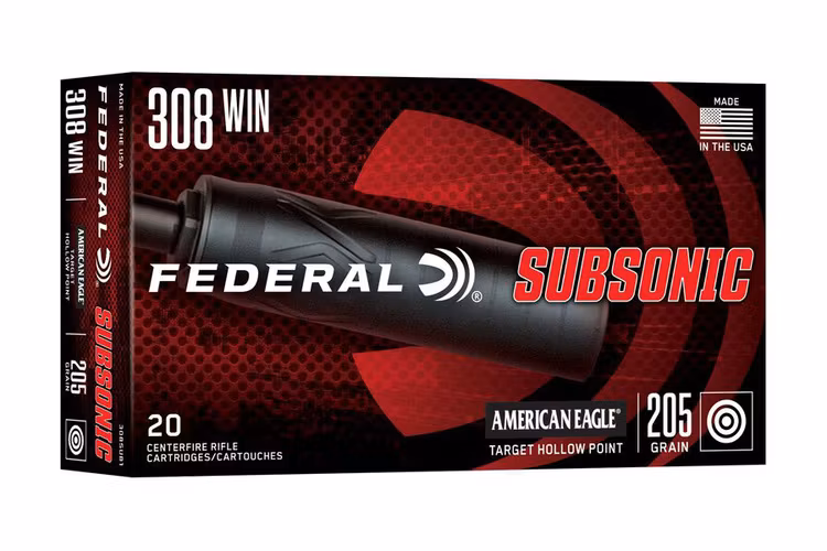 Federal - American Eagle - Subsonic - 308 Win - Target HP - 205gr - 20/Box