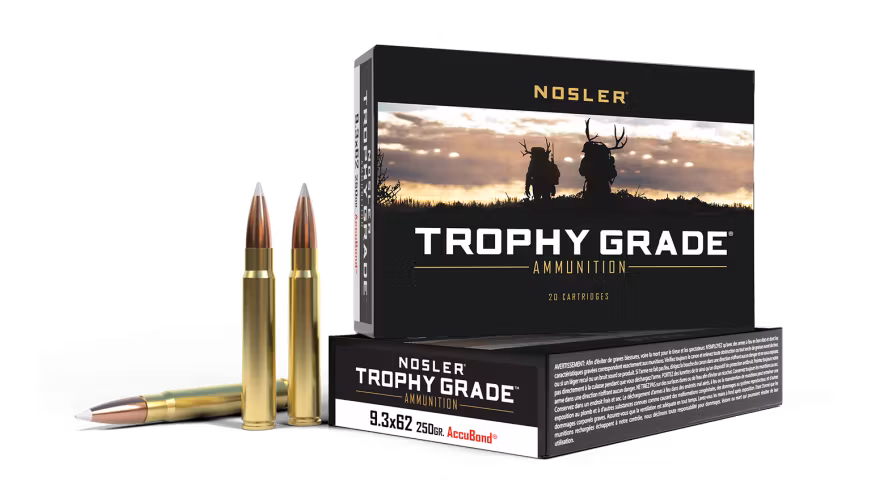 Nosler Trophy Grade Ammunition - 9.3x62 Mauser - 250g - AB SP - 20/ask