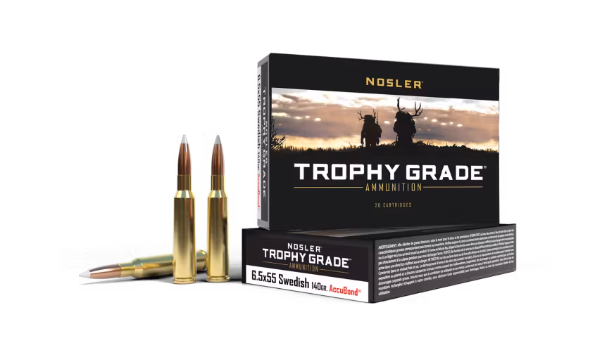 Nosler - Trophy Grade Ammunition - 6.5x55 S Mauser - 140g - AB SP - 20/ask