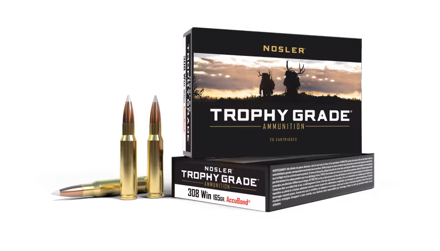 Nosler - Trophy Grade Ammunition - 308 Win - 165g - AB SP - 20/ask