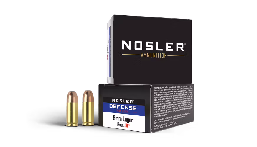 Nosler - Defense Handgun Ammunition - 9mm +P - 124g - BHG JHP - 20/ask