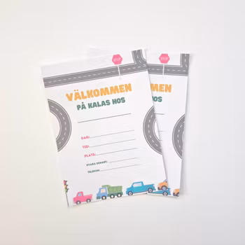 Inbjudningskort Bilar