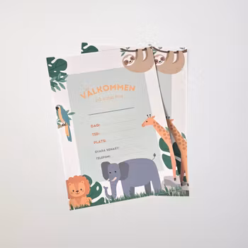 Inbjudningskort Djungel