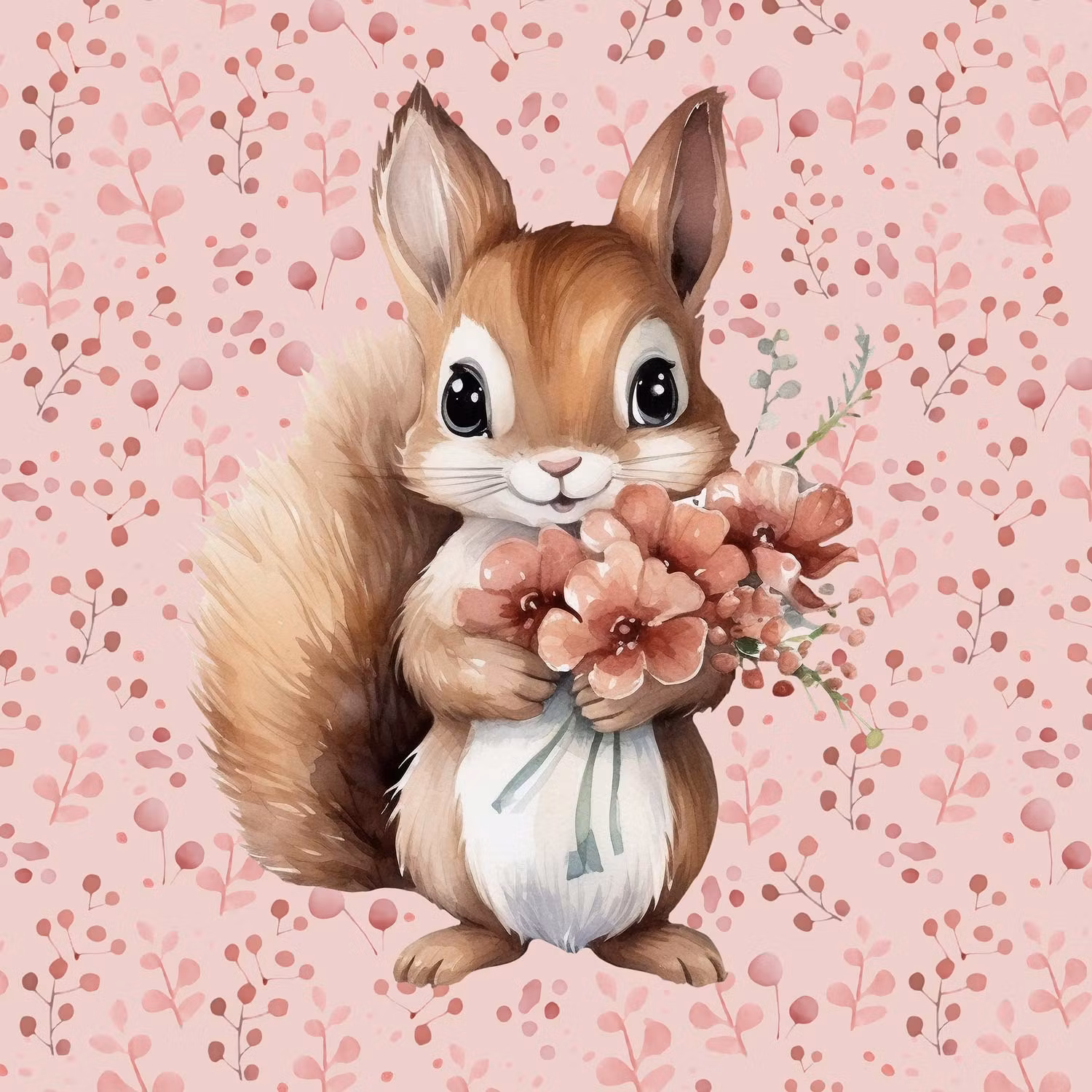 Ekorre med blommor - Happy Hobby