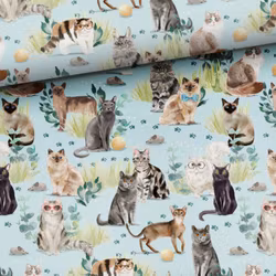 STUV 42 cm - Bomullsväv Kattvänner