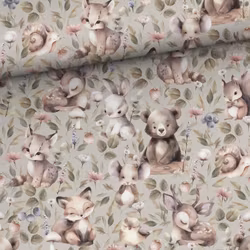 STUV 42 cm - Bomullsväv Djurens bärskog