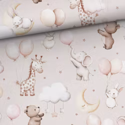 STUV 38 cm - Bomullsväv Djur med ballonger