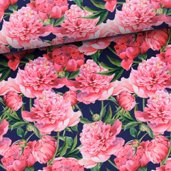 STUV 34 cm - Bomullsväv Rosa pioner