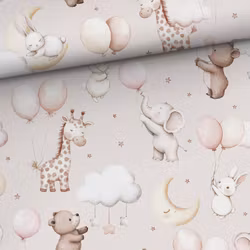 STUV 18 cm - Bomullsväv Djur med ballonger