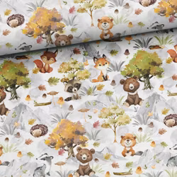 STUV 31 cm - Bomullsväv Djur i höstskog