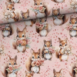 STUV 32 cm - Joggingtyg Ekorrar med blommor