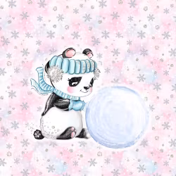 STUV - Joggingtyg - Panda med snöboll (40 x 50 cm)