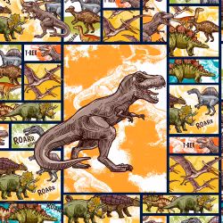 Joggingtyg Dinosaur i ruta (40 x 50 cm)